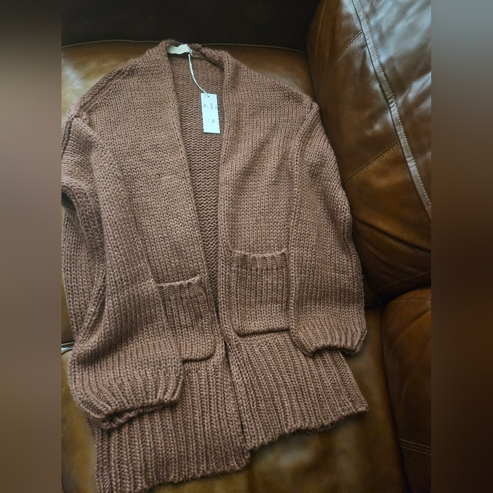 Indah Cayenne Warm Brown Knit Cardigan OS NWT